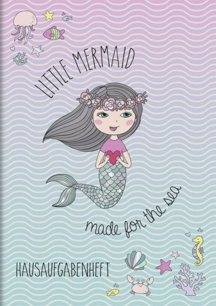 BRUNNEN Hausaufgabenheft pfiffig, 48 Blatt - Fantasy Mermaid