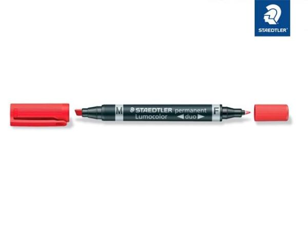 STAEDTLER Permanentmarker Lumocolor® duo, rot / Keilspitze