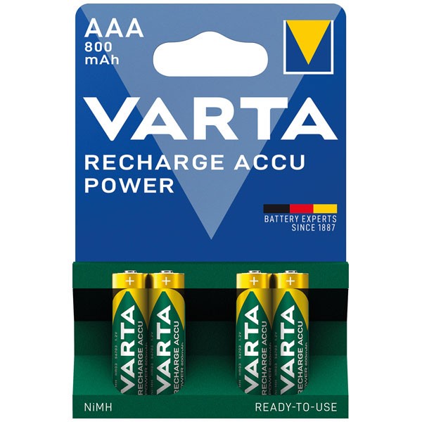 VARTA Batterien RECHARGE ACCU AAA 800mAh 4er