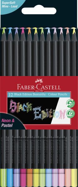Faber-Castell Buntstifte Black Edition Neon + Pastell