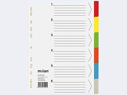 Trennblätter Farb-Register Karton 6 Blatt farbig