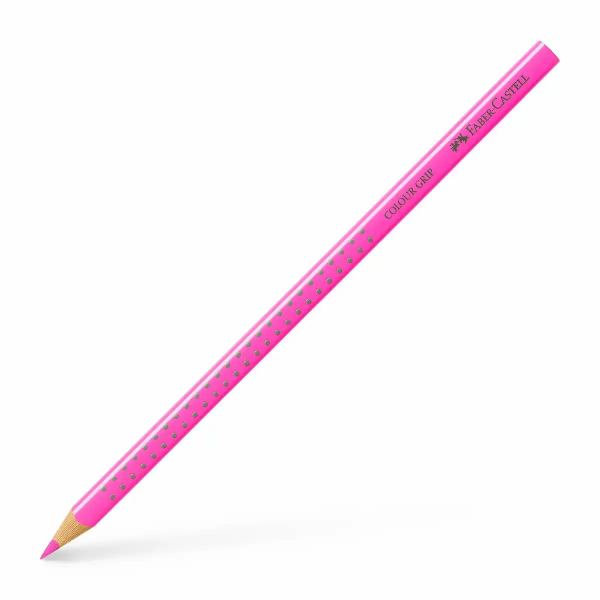 FABER-CASTELL Buntstift Colour Grip mit Namensfeld neonpink **