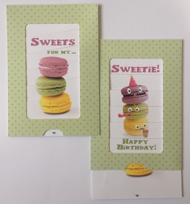ZIP Grusskarte / Schiebekarte - Sweets for my Sweetie!... Macarons