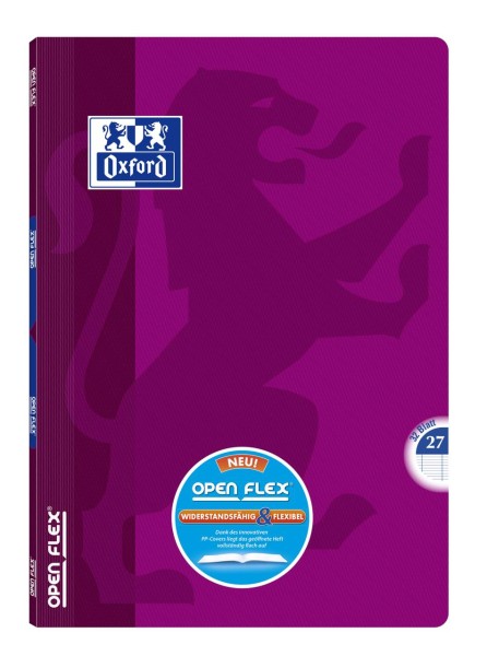 OpenFlex Schulheft A4 pink, Lineatur 27, 90 Blatt, 90gm²