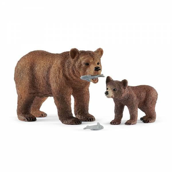 Schleich Wild Life Grizzlybär mit Jungem