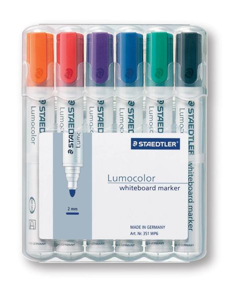 STAEDTLER Boardmarker Whiteboardmarker Lumocolor 6er Etui Rundspitze