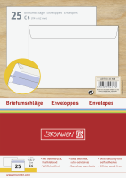Brunnen Briefumschlag, C6, 162 x 114 mm, weiß, haftklebend, Papier, 70 g/qm, 25 Stück Brunnen Briefumschlag, C6, 162 x 114 mm, weiß, haftklebend, Papier, 70 g/qm, 25 Stück