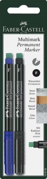 Farber-Castell Marker MULTIMARK perm. F bl/sw 2St BK