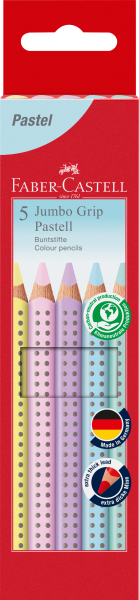Faber-Castell Buntstift Jumbo Grip Pastell 5er-Etui