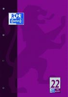 Oxford Schulblock A4, Lineatur 22, 5mm kariert, 50 Blatt, 4fach Lochung, 90gm² ** Oxford Schulblock A4, Lineatur 22, 5mm kariert, 50 Blatt, 4fach Lochung, 90gm² **