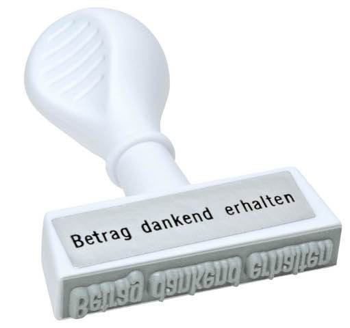 WEDO Textstempel BETRAG DANKEND ERHALTEN 1937 45mm Kunststoff weiß