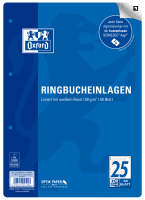 Oxford Ringbucheinlagen Lineatur 25 liniert mit weißem Rand 50 Blatt DIN A4 ** Oxford Ringbucheinlagen Lineatur 25 liniert mit weißem Rand 50 Blatt DIN A4 **