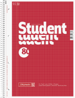 Brunnen Collegeblock Student A4 kariert, mit Randlinie innen Deckblatt: rot Brunnen Collegeblock Student A4 kariert, mit Randlinie innen Deckblatt: rot