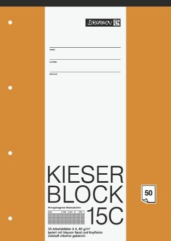 BRUNNEN Kieserblock 15C, A4 Arbeitsblock Lineatur 22, 50 Blatt **