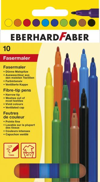 EBERHARD FABER Colori Filzstifte dünn 1 mm - 10er Kartonetui