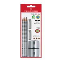 Faber-Castell Bleistift 3x GRIP 2001 + Spitzerdose + 2x Radiergummi Set Faber-Castell Bleistift 3x GRIP 2001 + Spitzerdose + 2x Radiergummi Set