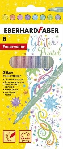 EBERHARD FABER Glitter Filzstifte - Pastell - 8er im Kartonetui