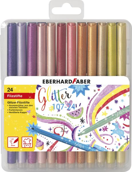 EBERHARD FABER Filzstifte Glitzer mehrfarbig 24 Stück **