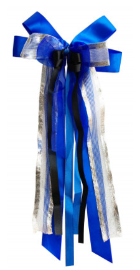 NESTLER Schultütenschleife blau/silber ca. 23x50 cm