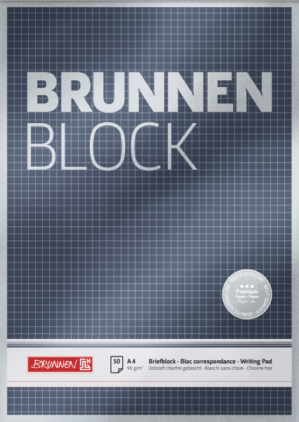 Brunnen Briefblock Premium "BRUNNEN-Block" A4 kariert