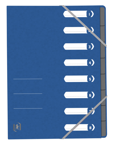 Oxford Top File + A4 Ordnungsmappe 8 Fächer mit Gummizugverschluss