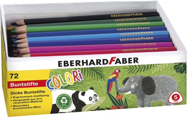 EBERHARD FABER Colori Buntstifte Jumbo / dick 72er Kartonbox