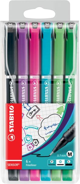 STABILO Fineliner SENSOR, 0,7mm, 6Stk.- Etui