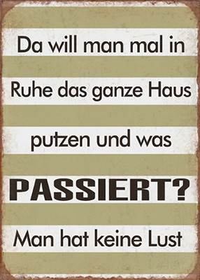 Magnetschild - 7x5cm - Da will ich mal in Ruhe das ganze Haus putzen und was Passiert? Man