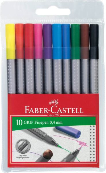 Faber-Castell Finepen GRIP 10er Kunststoffetui