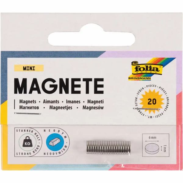 folia Magnete Mini Ø6x1mm 20 Stück **