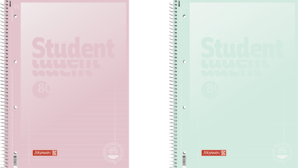 Brunnen Collegeblock Premium Student „Pastell“, A4, 80 Blatt / 160 Seiten, Lineatur 27, Lieferumfang