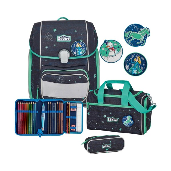 Scout Genius LED Sternenhimmel Schulranzen Set 4tlg. R