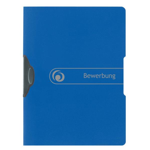 Herlitz Bewerbungsmappe A4 - Express-Clip - blau - PP-Folie - 30 Blatt - Swing-Mechanik