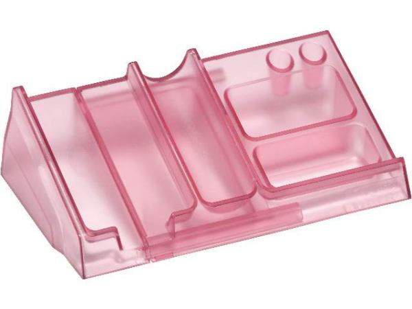 HELIT Schreibtisch-Organizer PET rot transparent