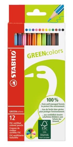 STABILO GREENcolors Holzfarbstift Buntstifte 12 St