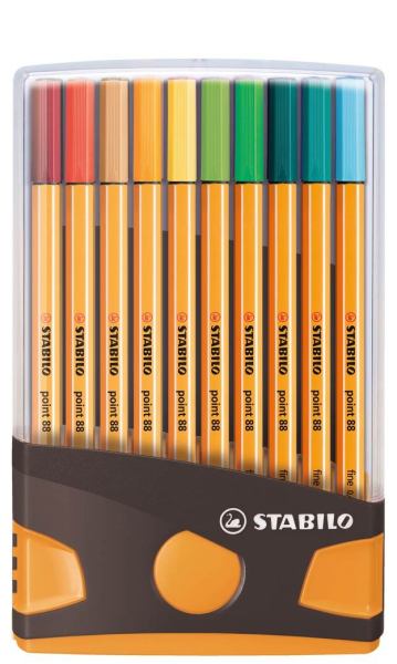 STABILO Fineliner point 88 Tischset, 20 Stück Kunststoffbox