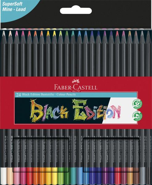 Faber-Castell Buntstifte Black Edition 24er Kartonetui