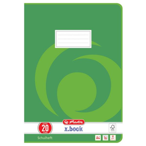 Herlitz Schulheft A4  -  blanko - 16 Blatt -  LIN. 20