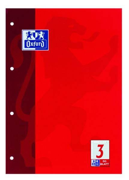 Oxford Arbeitsblock Lineatur 3 liniert 50 Blatt DIN A4 **