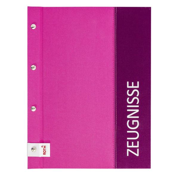 Zeugnismappe Spectrum mit Buchschrauben, A4, 12 Einlagen, Pink **