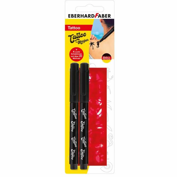 FABER Magic Tattoo 2 Stifte Set mit Schablone **
