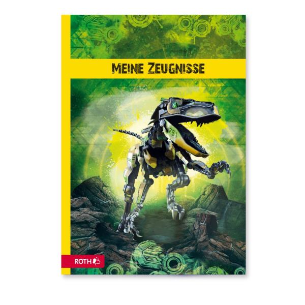 Zeugnismappe mit Design, A4, 10 Einlagen, Robo-Rex