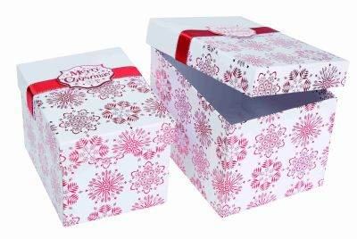 Geschenkbox 2er Set Merry Christmas rot