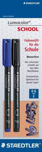 STAEDTLER Folienstifte Lumocolor F, permanent, blau/schwarz2,99