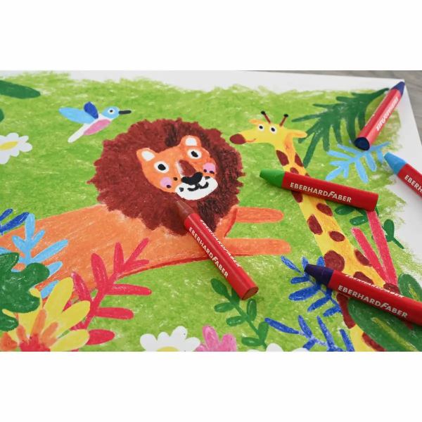 EBERHARD FABER Colori Wachsmalkreide wasserfest , dreikant - 12er Etui **