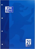 Oxford Arbeitsblock Lineatur 21  A4, 50 Blatt, 4-fach Lochung