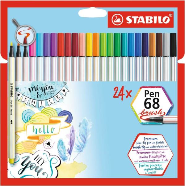 STABILO Pinselmaler pen 68 brush Etui 24ST/19 Farben