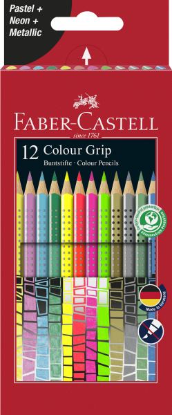Faber-Castell Buntstift Colour GRIP Sonderfarbset 12er Kartonetui