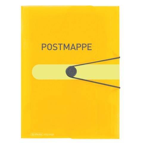 Herlitz Gummizugm.PP A4 Postmappe transp.gelb