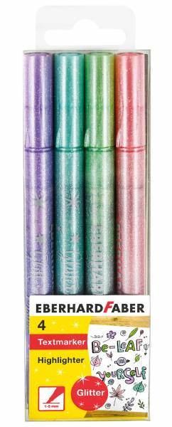 EBERHARD FABER - Textmarker Glitter Pastell - 4er Etui